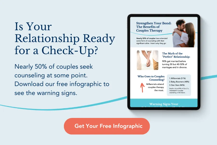 Is your relationship ready for a check up? Nearly 50% of couples seek counseling at some point. Download our free infographic to see the warning signs.