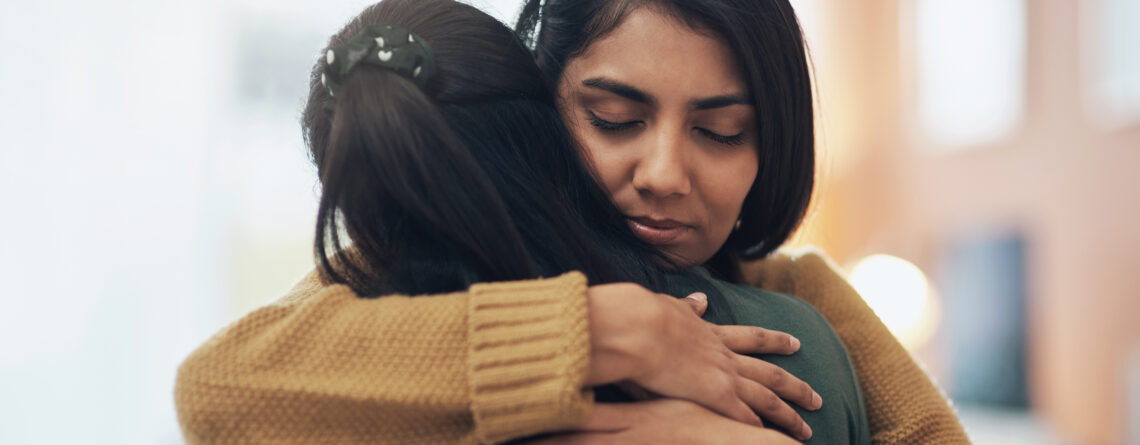 mother supporting daughter while she recovers from an addiction.