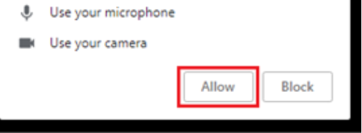 Zoom popup to use your microphone and camera